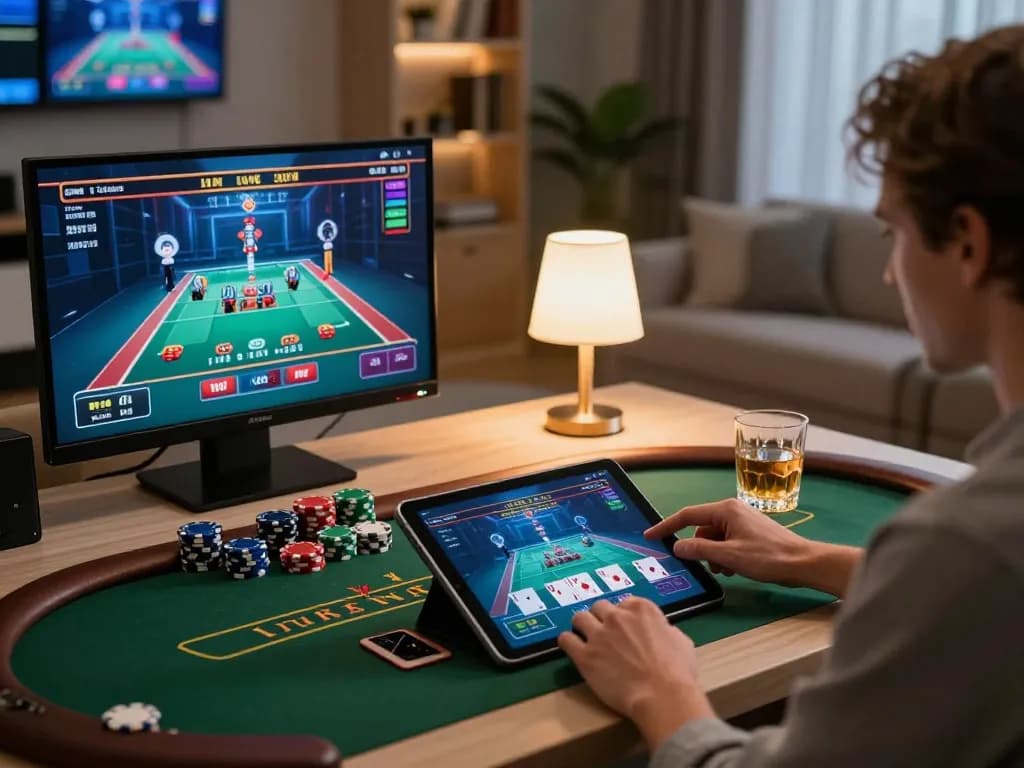 Engaging in strategic gameplay at rr88 with mobile blackjack game on tablet.