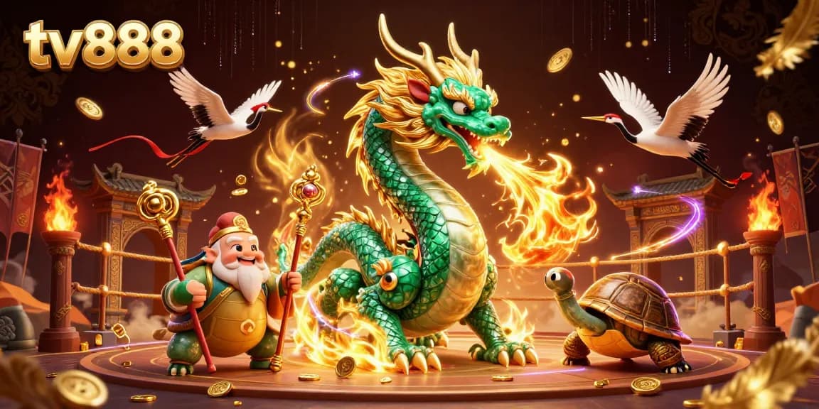 Experience the excitement of tv888 with a dynamic 3D casino illustration showcasing thrilling game elements.