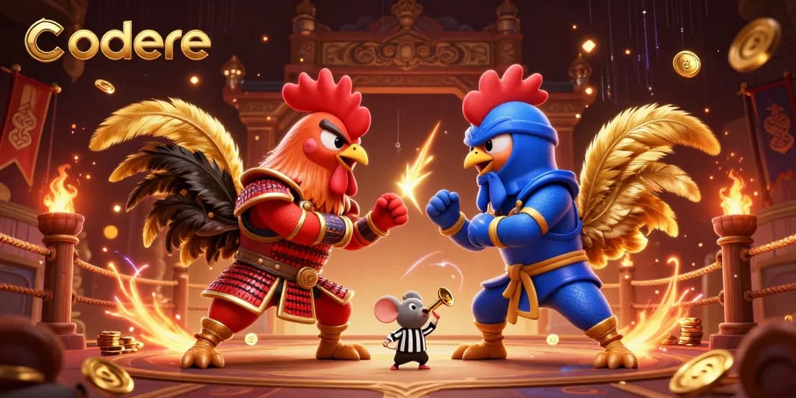 Experience thrilling Codere action as two roosters duel in an electrifying atmosphere.