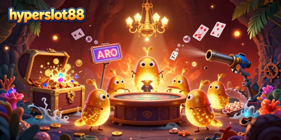 Join the excitement of hyperslot88 as glowworms illuminate a unique cave casino scene filled with treasures and vibrant gameplay.