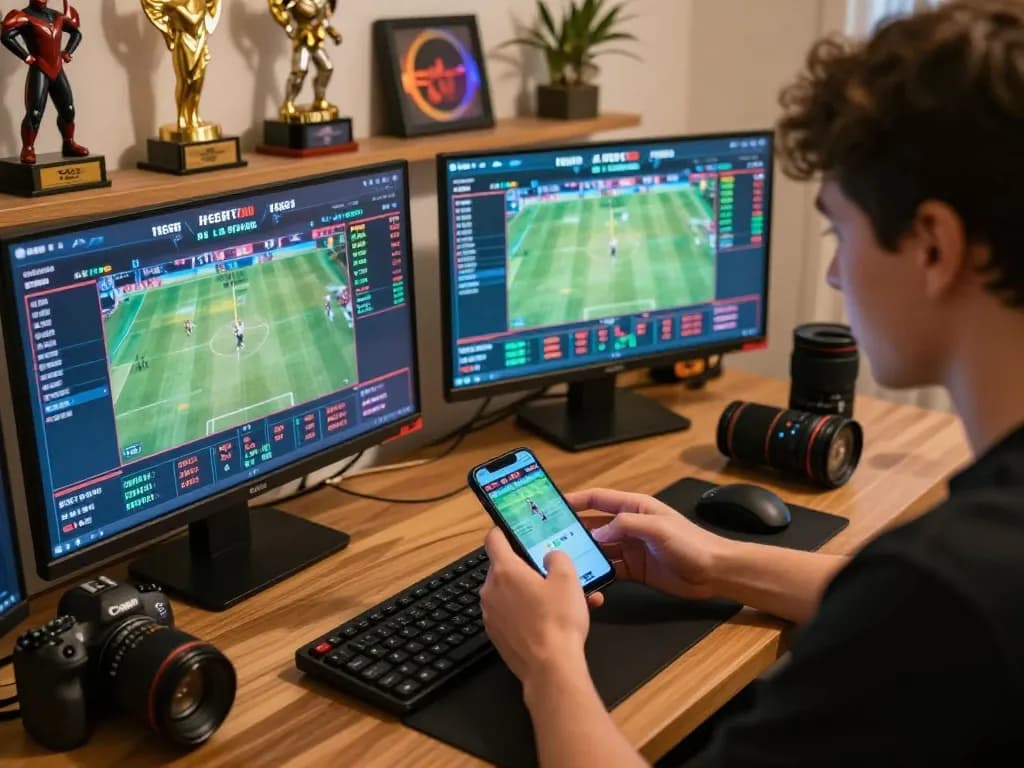 Engaging scene of tg88 online sports betting with a player actively placing bets on live events.