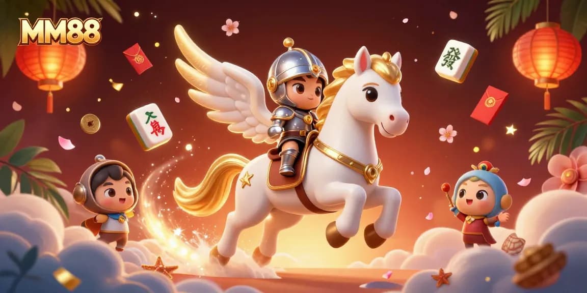 Experience thrilling gameplay at MM88, where vibrant winning elements come alive in a 3D casino illustration.