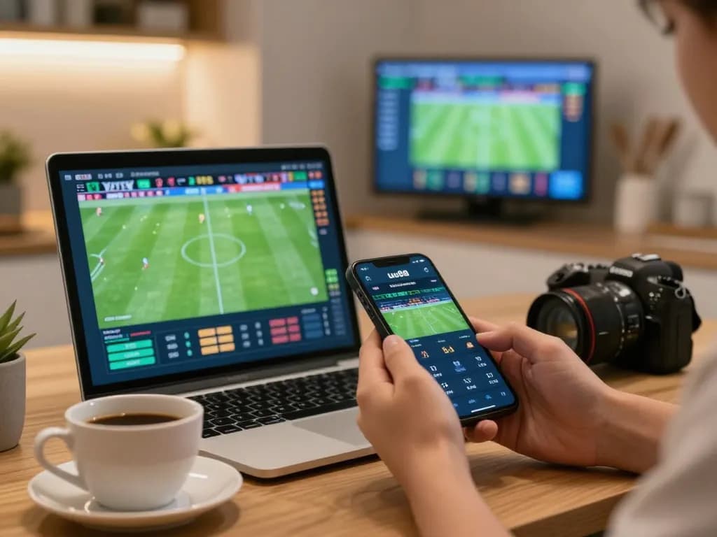 Betting enthusiasts engaging in sports betting on uu88 with live match highlights displayed.