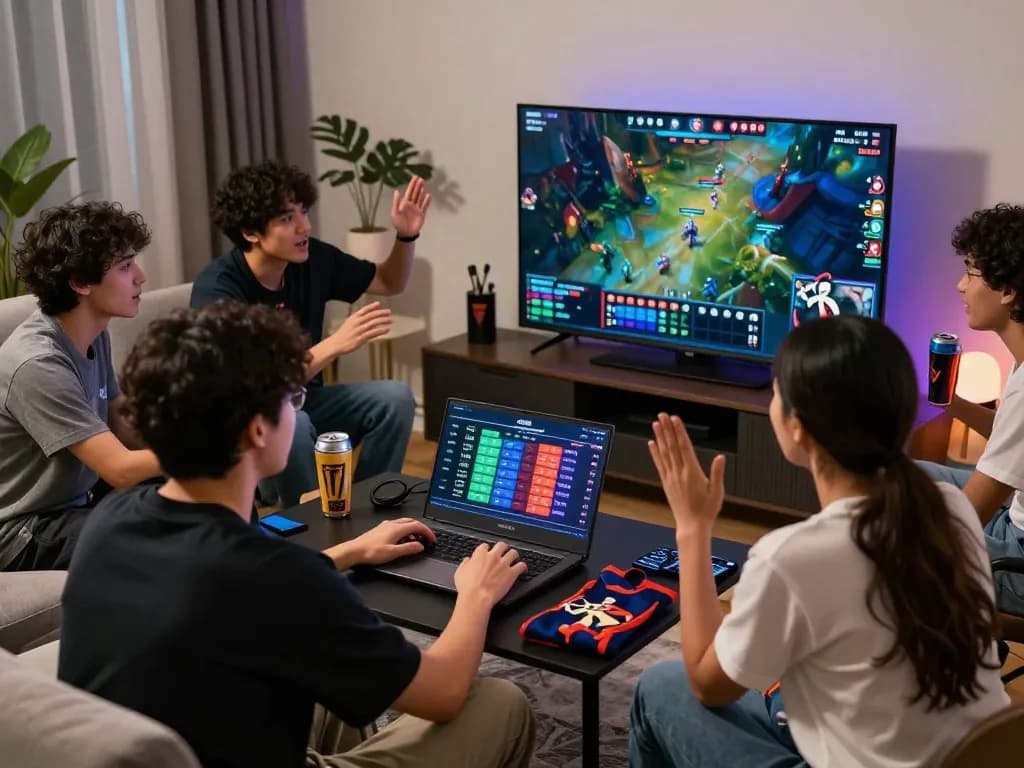 Dota 2 betting enthusiasts enjoying a live match while strategizing and placing wagers on GGLBet.