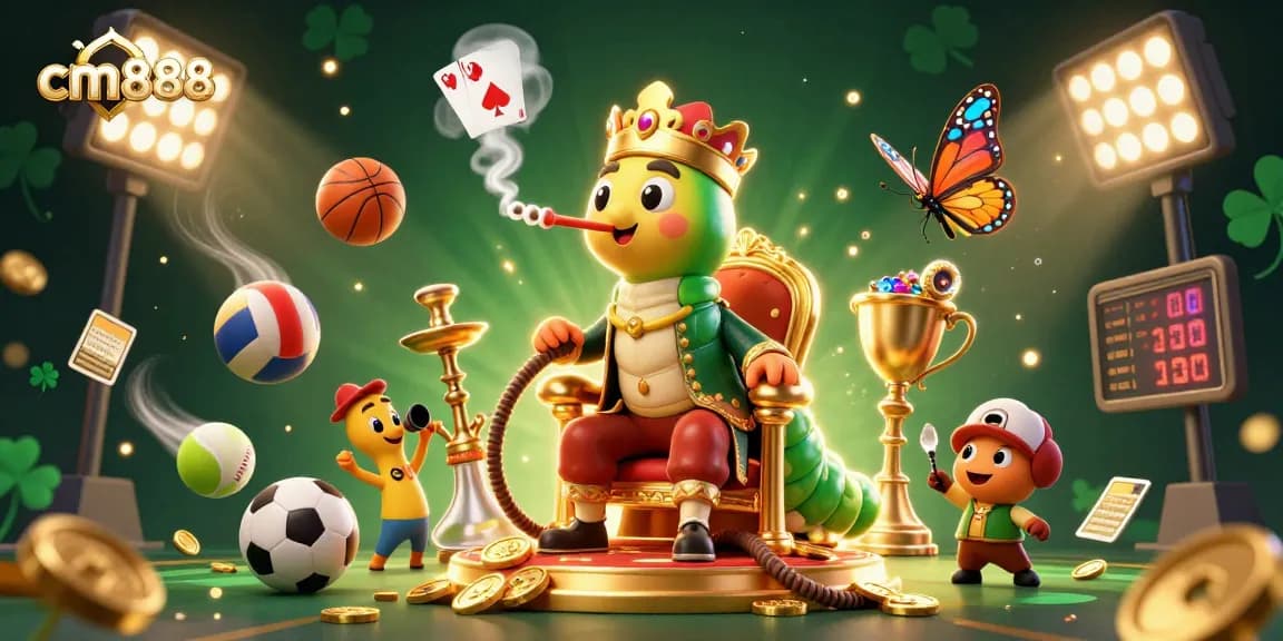 Engage with cm888's exciting betting symbols in a dynamic 3D casino scene.