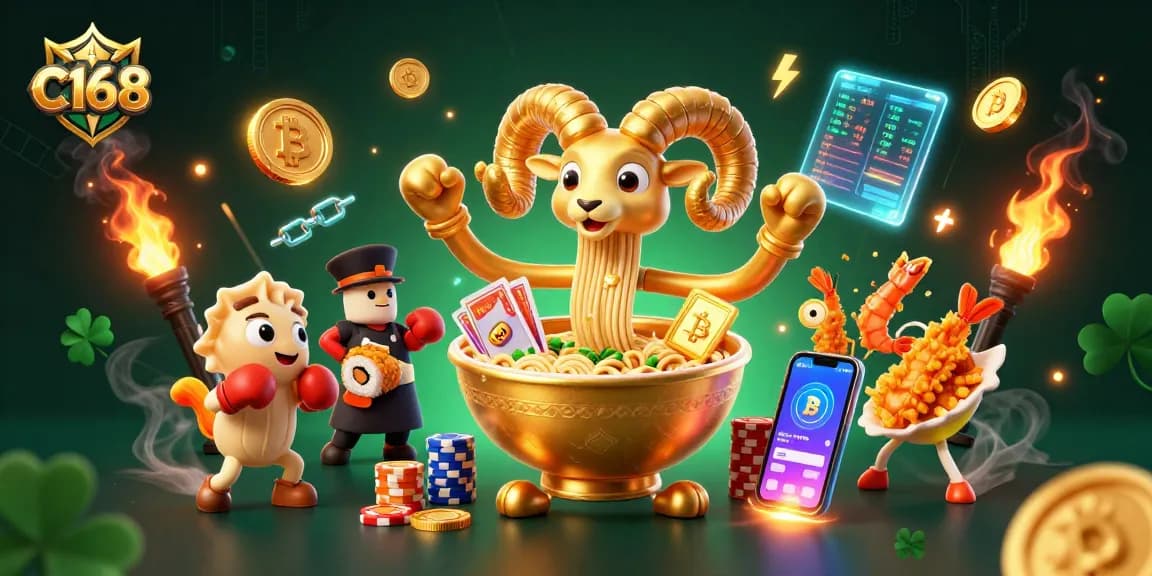 Experience thrilling gameplay at C168 with vibrant 3D characters and dynamic casino elements.