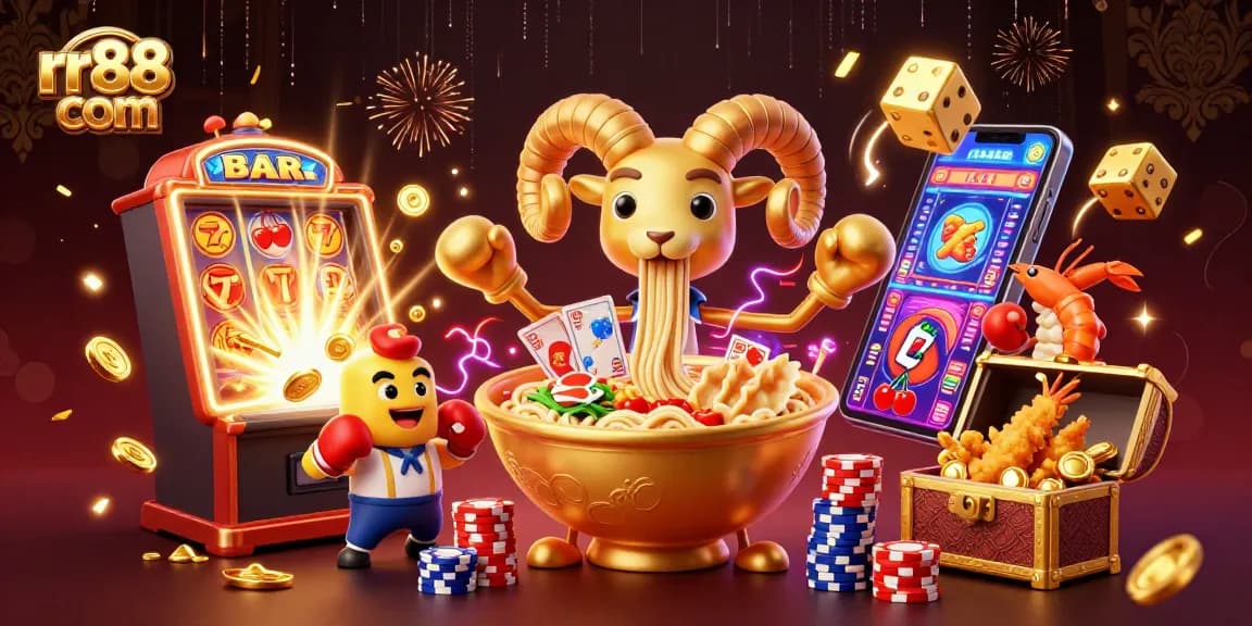 Experience thrilling gaming at rr88 com with a vibrant 3D digital illustration featuring dynamic casino characters.