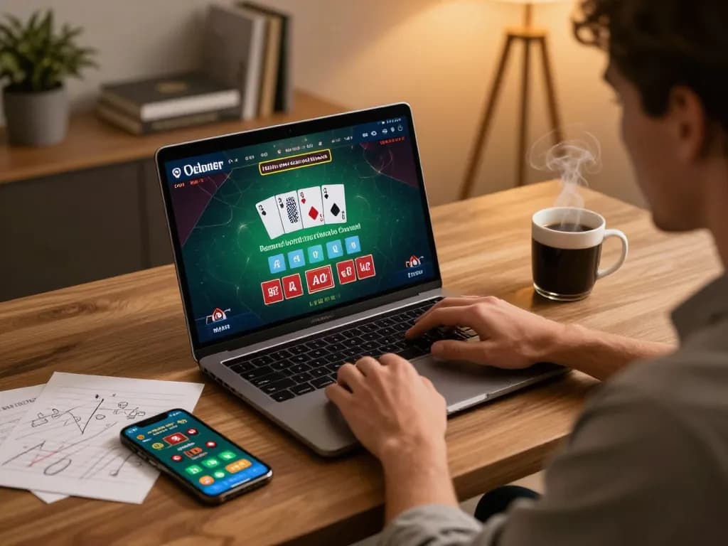 Bermain blackjack di laptop sambil mengelola strategi di https://revjeffhood.com/me/ dalam setup permainan yang nyaman