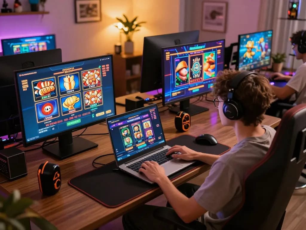 Login Gsc108 sedang berlangsung dengan seorang pemain terlibat dalam permainan slot online yang mendebarkan.