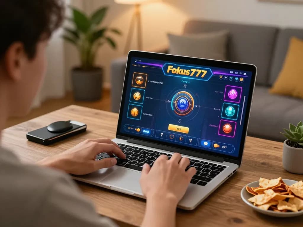 Engaging in online gaming session on Fokus777, showcasing strategic gameplay and interactive interface