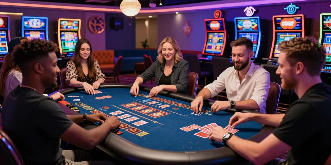 Explore top credit card casinos at eccleshallparishcouncil.co.uk, showcasing lively players in an upscale gaming environment.