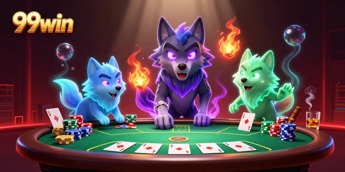Engage in thrilling casino action with 99win's dynamic wolf pack leader and poker scene.