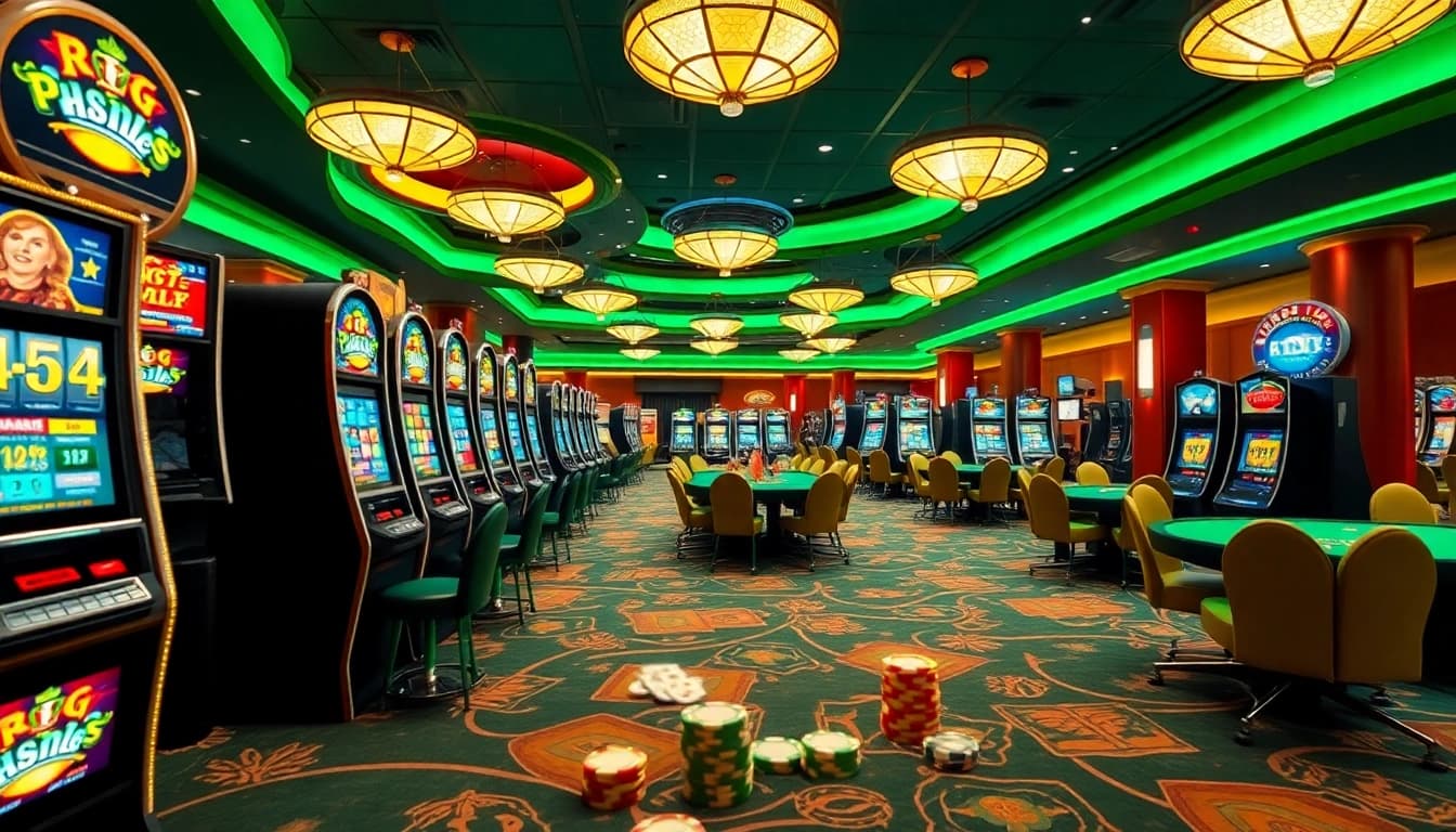 Link Alternatif SBOBET untuk kasino dengan mesin slot dan meja poker yang ramai.