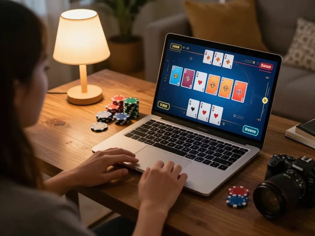 Players engaging in online poker action on 68win's user-friendly interface, showcasing vibrant game dynamics and strategic play