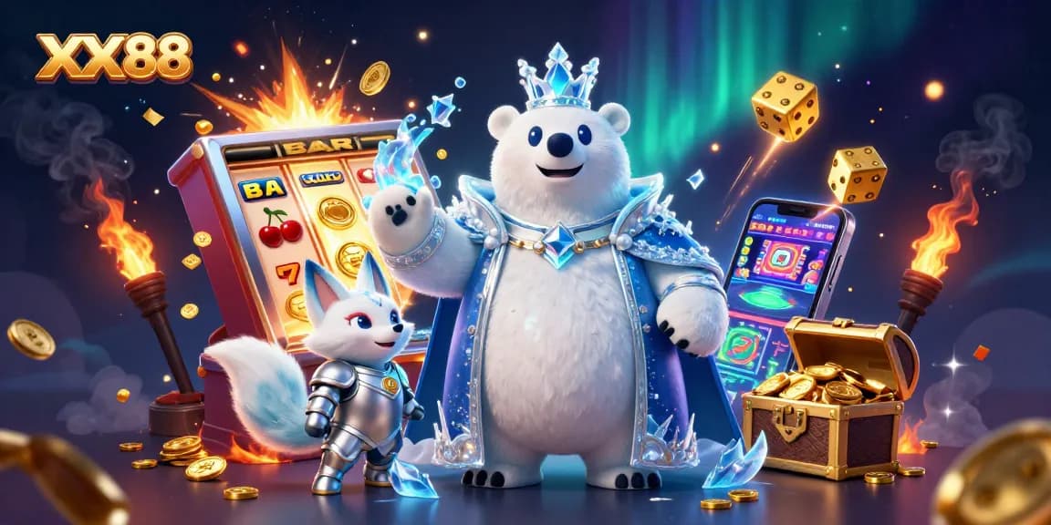 Engage with XX 88's thrilling slot machine adventure featuring vibrant casino elements and magical characters.