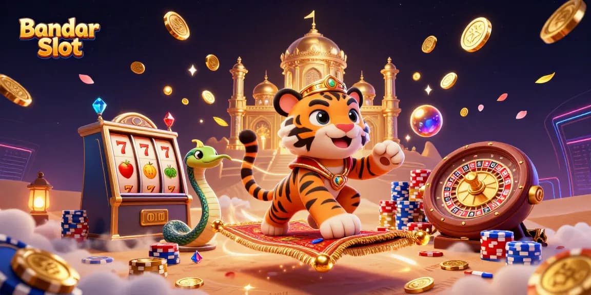 Menangkan jackpot dengan Bandar Slot di dunia slot yang penuh warna dan coin emas.