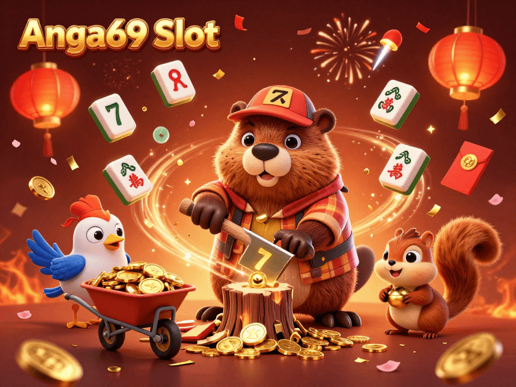 Engage with Angka69 Slot's exciting gameplay featuring lively characters collecting golden coins.