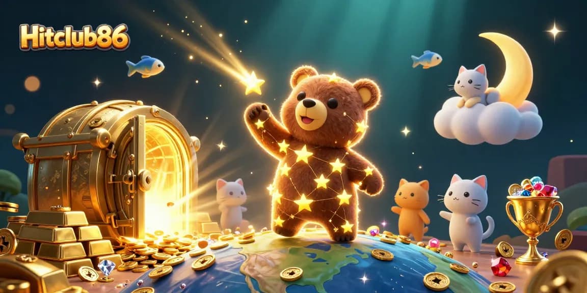 Experience thrilling gameplay at Hitclub86 with vibrant, dynamic casino-themed imagery bursting with treasures.