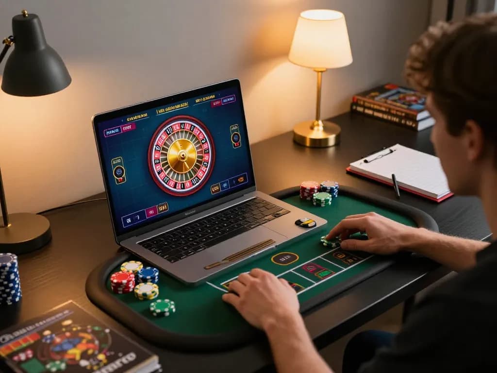 Gaming online with rr88c while placing bets on a live dealer roulette table.