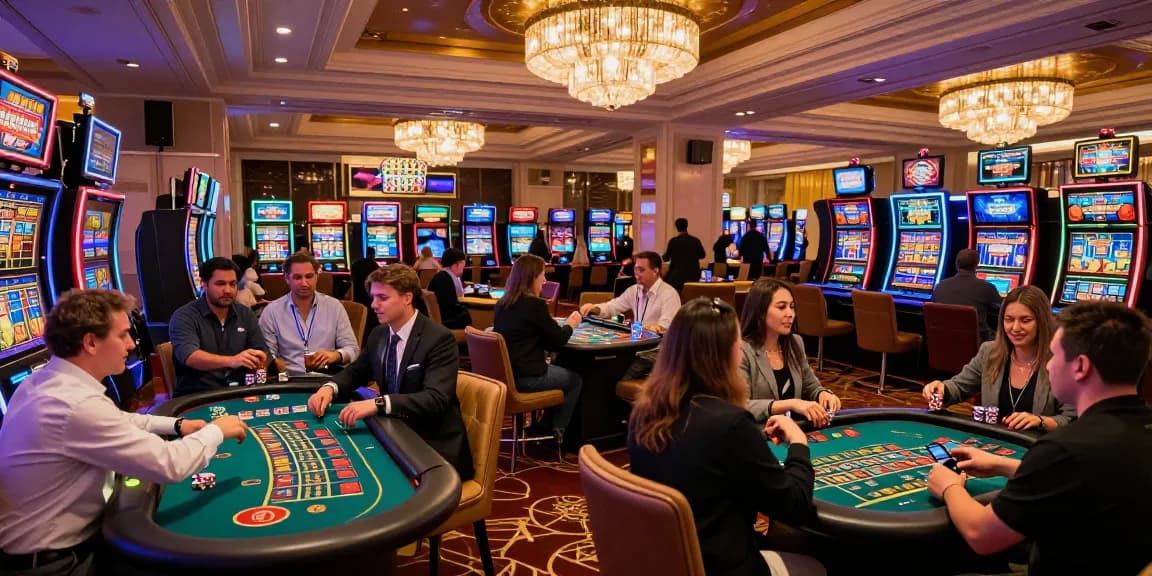 Players at casinos that accept credit cards celebrating wins in a vibrant gaming atmosphere.