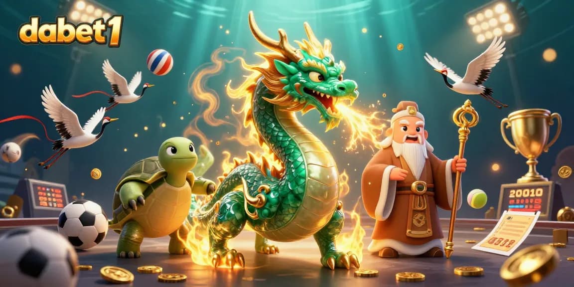 Experience thrilling sports action with dabet1's vibrant 3D gambling scene filled with dynamic elements.