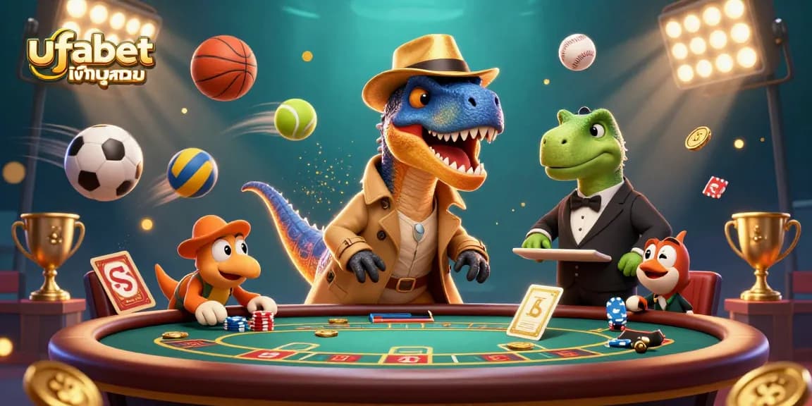 Engage with ufabet เข้าสู่ระบบ at a vibrant table where fun meets strategy in a dynamic scene.