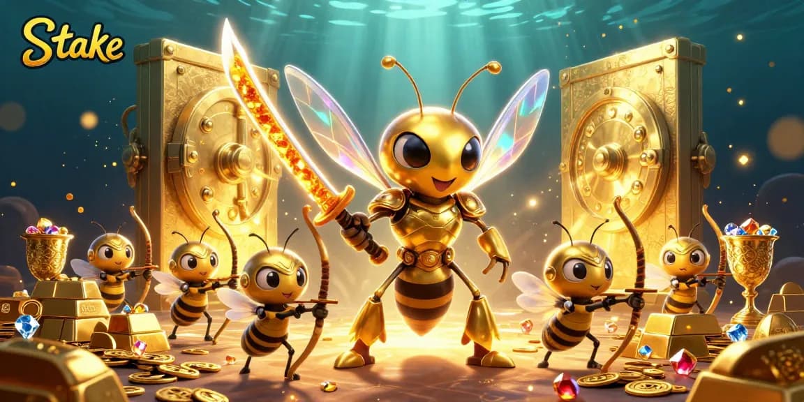 Stake players win big in an immersive casino adventure with unique 3D characters and gold treasures.