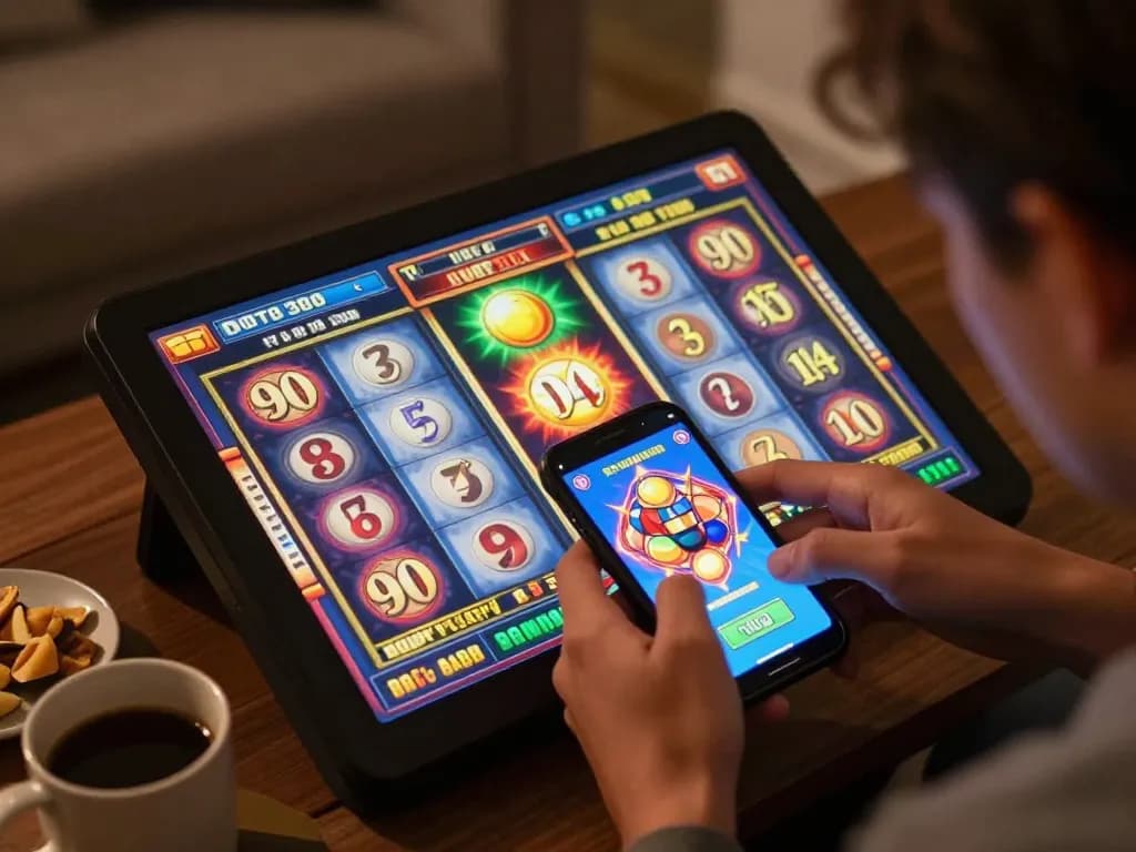 Engaging online gaming scene showcasing slot 90 gameplay on smartphone.