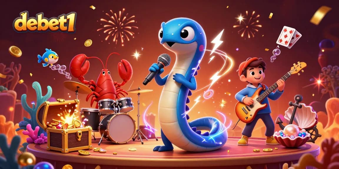 Engage with debet1 at the underwater casino party featuring a DJ electric eel and a lively band.