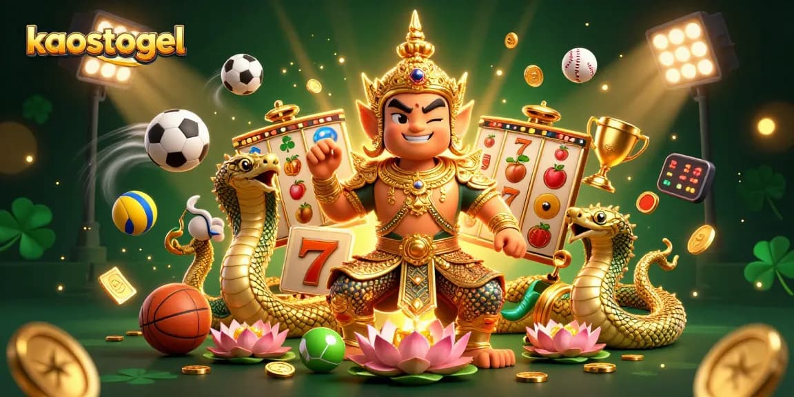 Experience winning strategies with kaostogel in this vibrant casino-themed illustration.