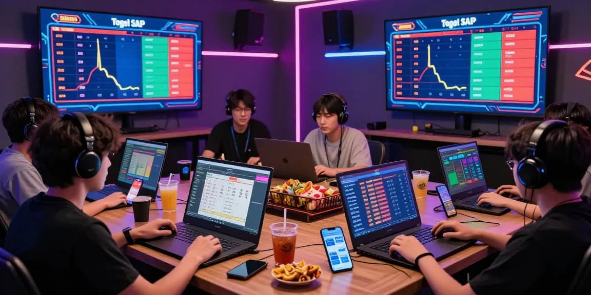 Engaging live Togel SGP gaming experience with diverse players showcasing macan togel strategies on digital devices.