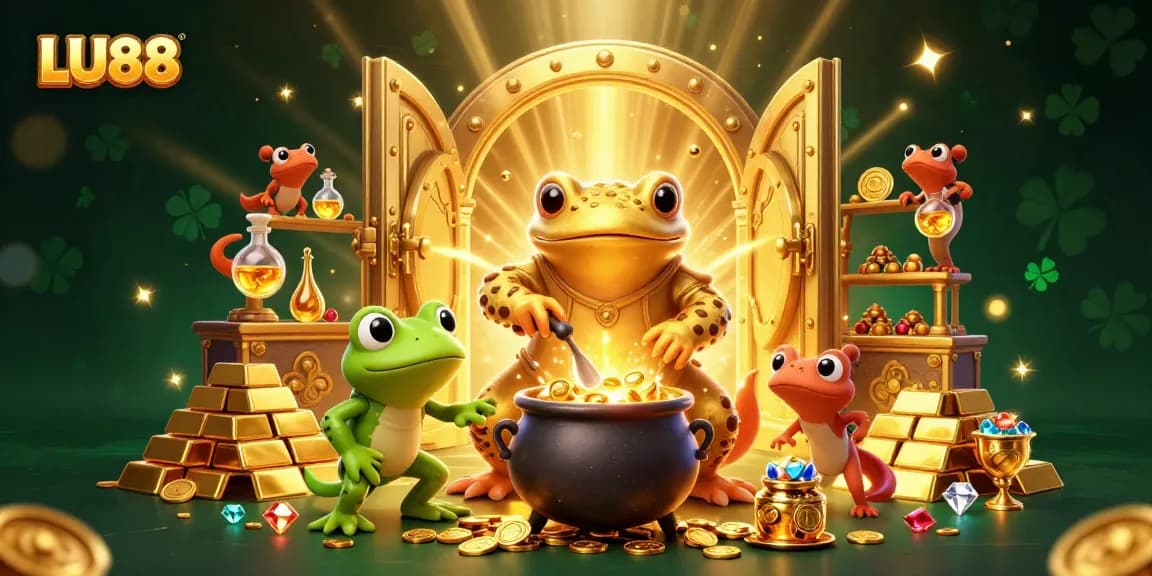 LU88 showcases thrilling adventures in casino games featuring a golden alchemist and magical treasures.