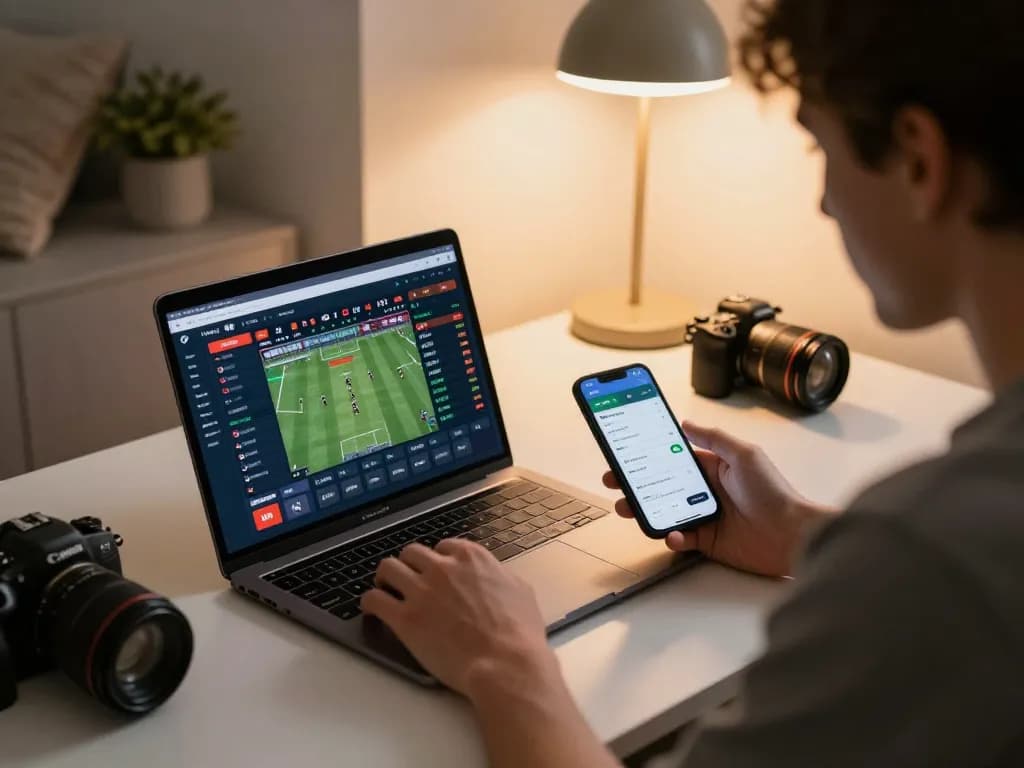 Betting on sports with sun win app open on smartphone, capturing excitement in modern setup.