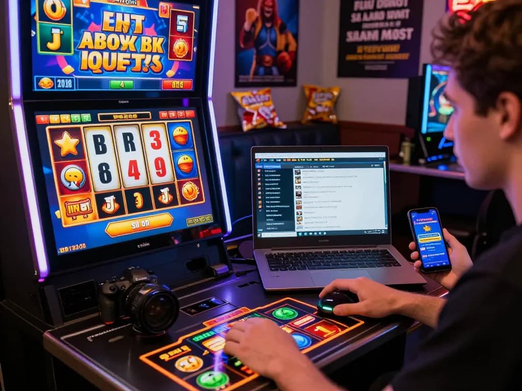 Engaged player enjoying situs gacor online gaming with colorful graphics and statistics.
