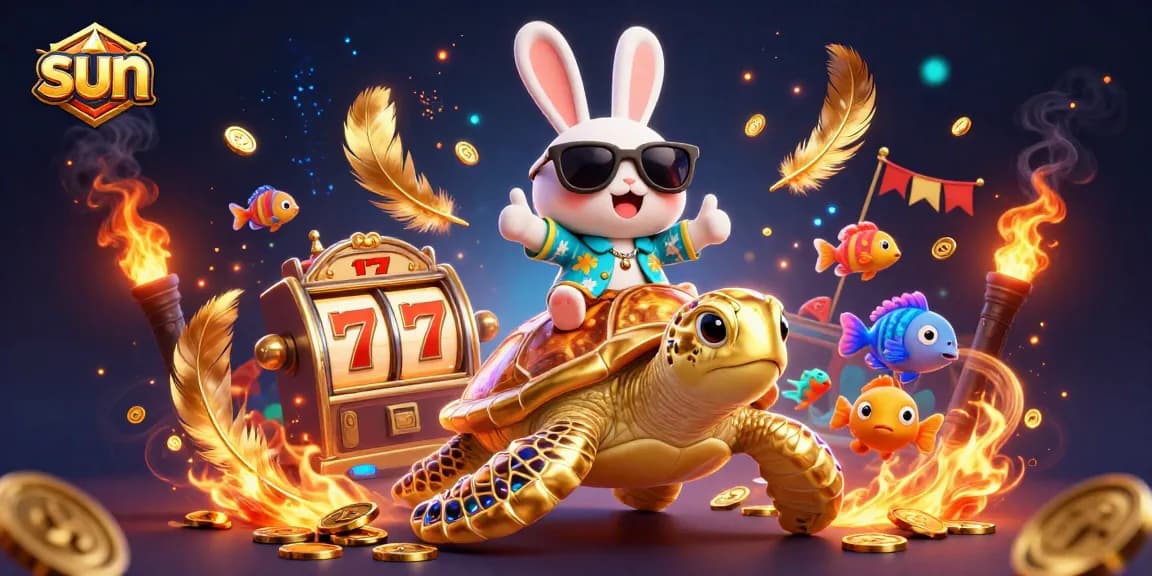 Spin the reels of fortune with Sun, as luckiness shines in this vibrant casino scene.