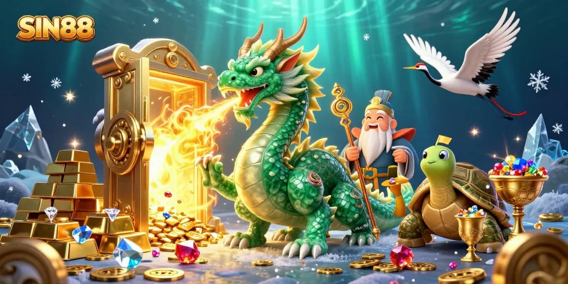 SIN88 unleashes a powerful gaming scene with dragons and treasures, perfect for online gamblers.