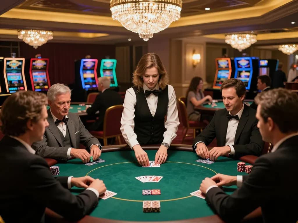 Players engaged in an upscale poker game at iWin, showcasing strategic betting and ambiance.