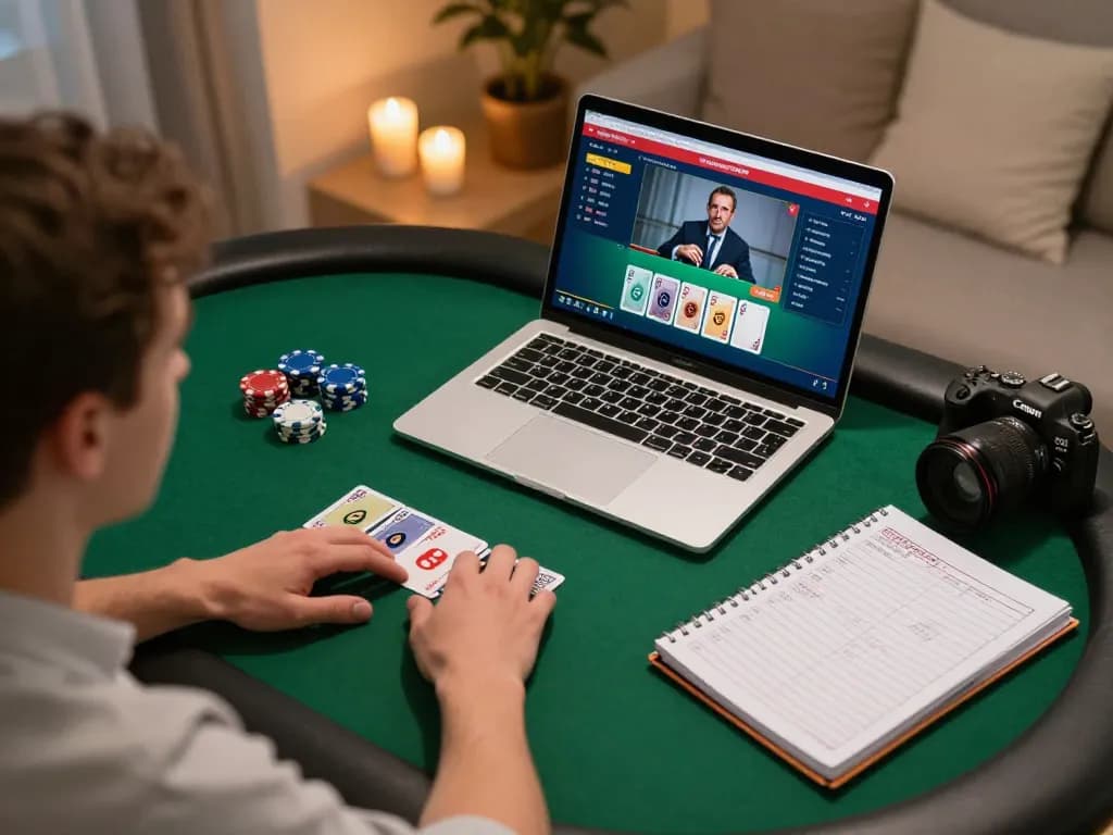Players strategizing winning games at non Gamstop casinos in a cozy home environment