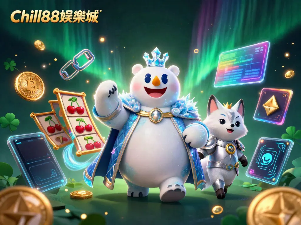 在Chill88娱乐场中，冰雪之王极地熊与雪狐伙伴一同体验精彩的赌博乐趣。