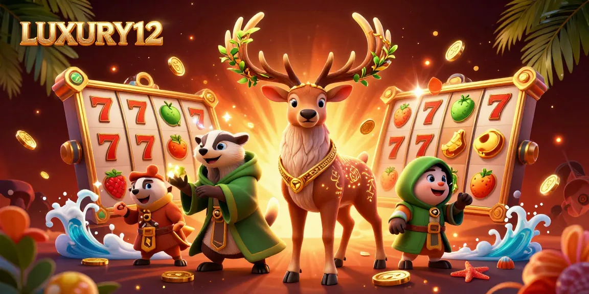 Experience thrilling slot action at LUXURY12 with vibrant gaming elements and engaging characters.
