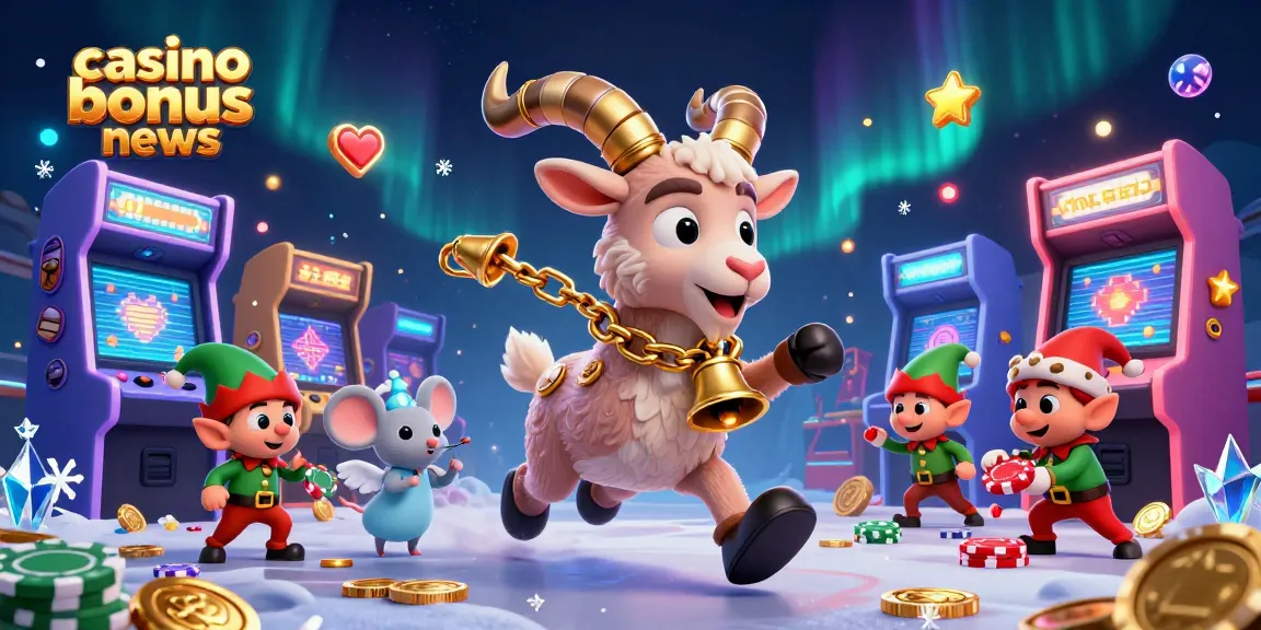 Experience the latest casino bonus news with a festive casino scene featuring creative characters.