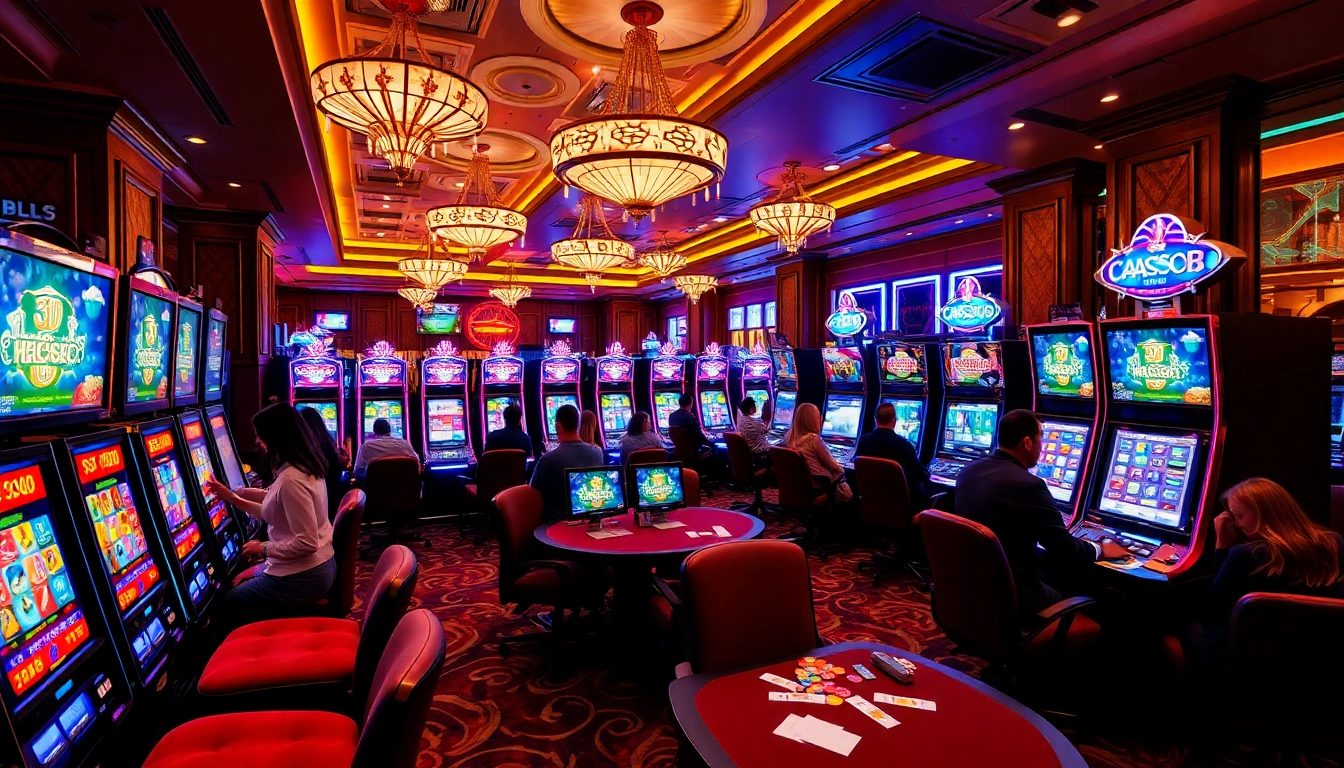 Engaging with vibrant slot gacor machines in a luxurious casino setting