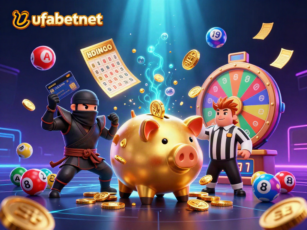 Experience the thrill of ufabetnet as the golden piggy bank sumo wrestler coins rain down.