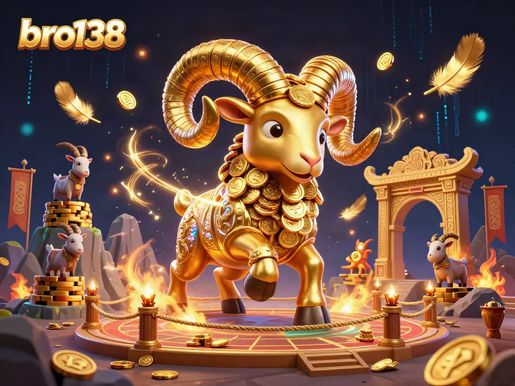 Win big with bro138 in a vibrant casino showdown featuring golden ram and thrilling gaming elements.