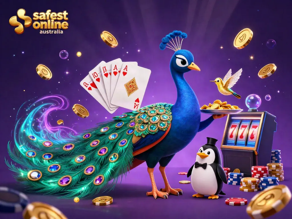 Experience the safest online casino australia with vibrant gaming elements in an enchanting 3D casino illustration.