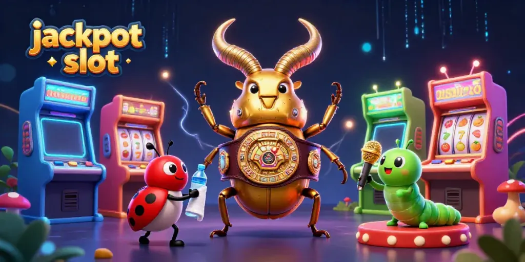 Experience the thrill of jackpot slot gaming with vibrant cartoon characters and dynamic elements.