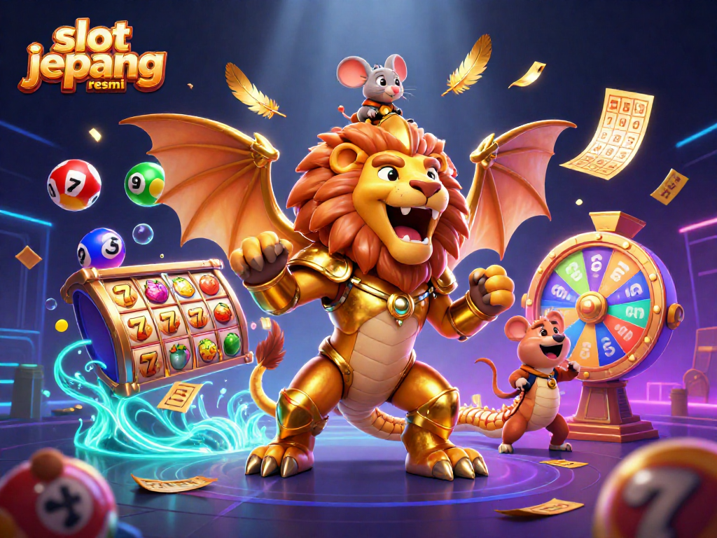 Experience the thrill of slot jepang resmi with 3D characters and vibrant casino elements.