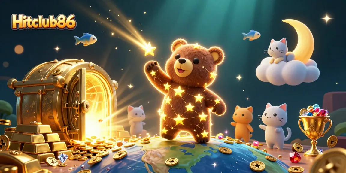 Experience thrilling gameplay at Hitclub86 with vibrant, dynamic casino-themed imagery bursting with treasures.