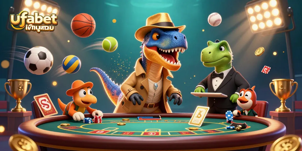 Engage with ufabet เข้าสู่ระบบ at a vibrant table where fun meets strategy in a dynamic scene.
