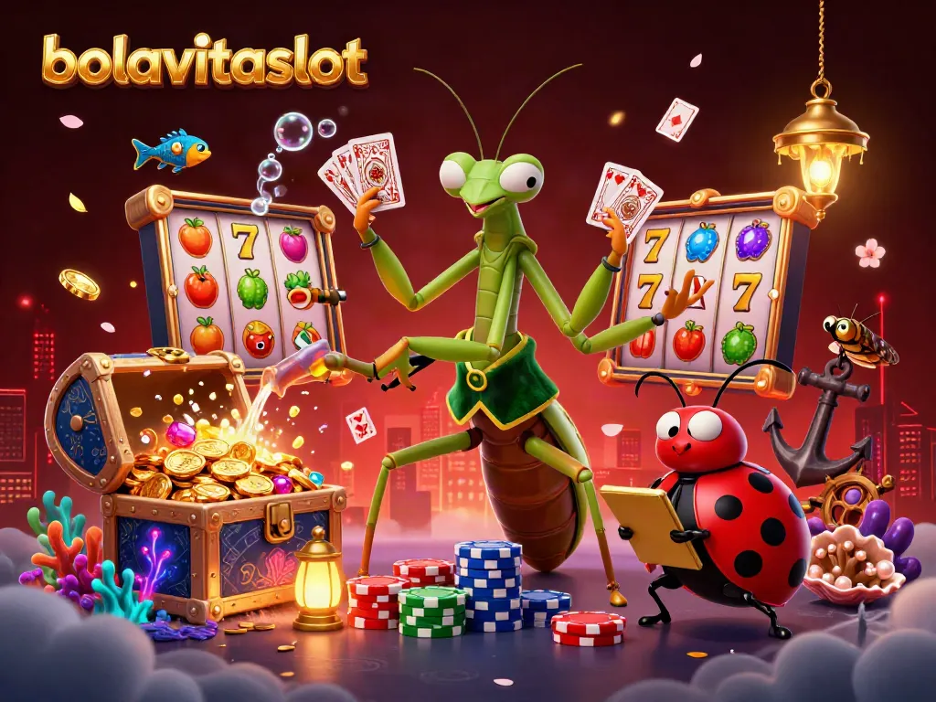 Engaging scene featuring bolavitaslot themed characters celebrating big wins in a vibrant casino.